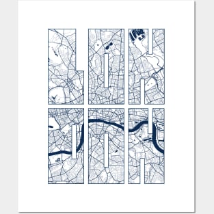 London, England City Map Typography - Coastal Posters and Art